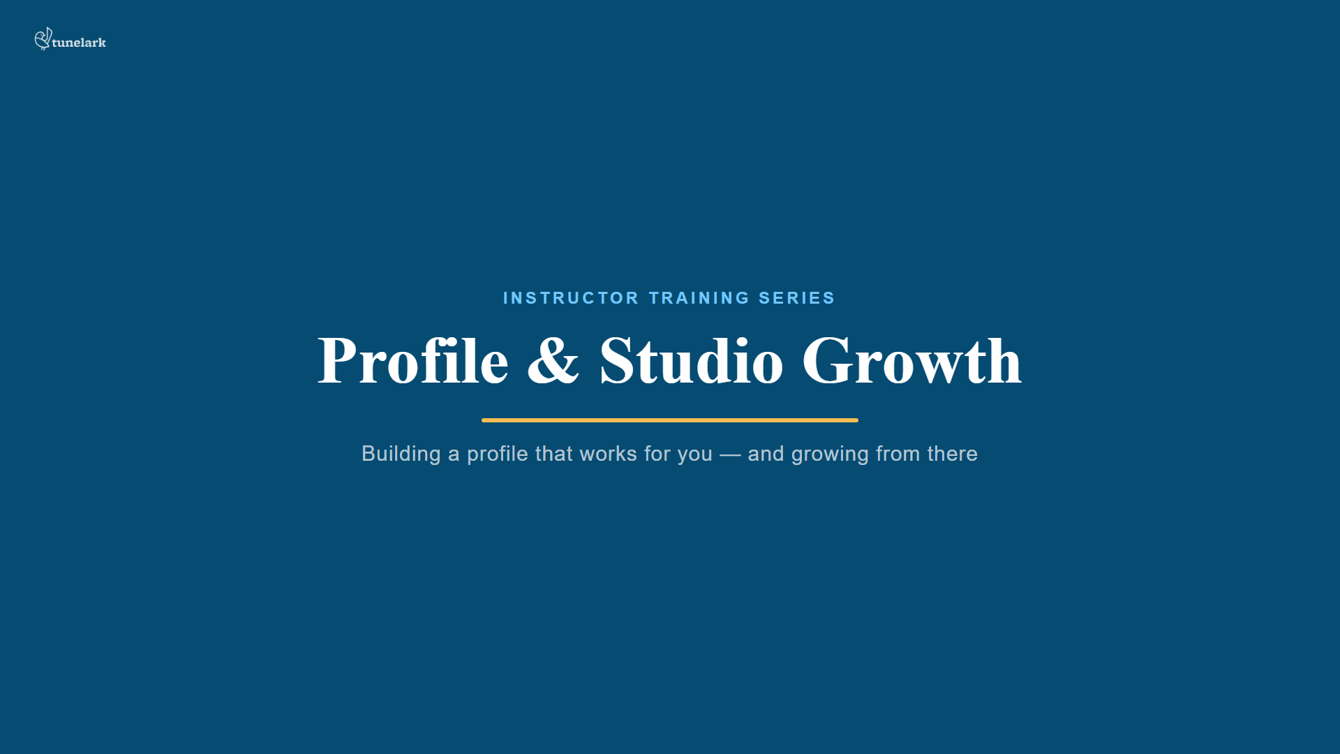 Tunelark Your Profile & Growing Your Studio