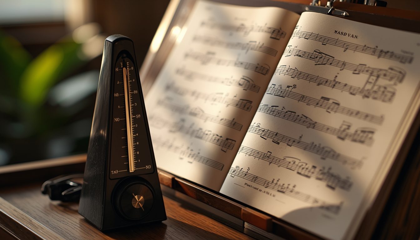 Child engaged with music learning at home in a supportive environment